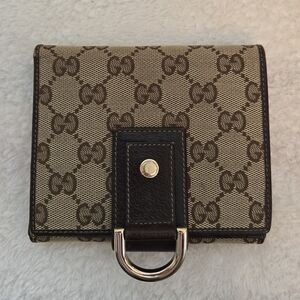 Gucci Beige and Brown GG Canvas Wallet